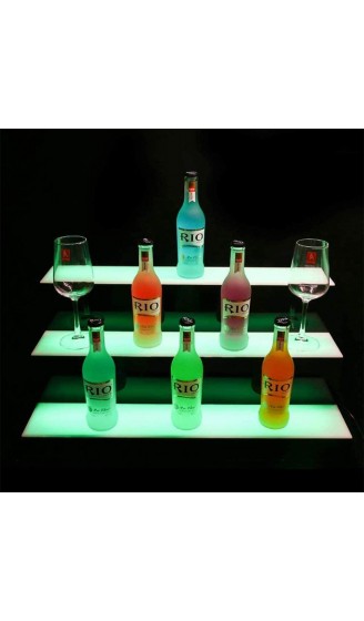 LOISK LED beleuchteter Alkohol-Flasche Display Beleuchtetes Flasche Regal 3 Tier Home Bar Flaschenregal Getränke Beleuchtung Regale mit Fernbedienung - B08CNFNH624