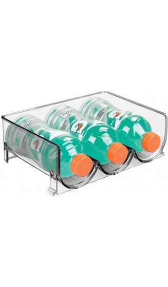 mDesign 2er-Set Flaschenständer – praktisches Flaschenregal zur Aufbewahrung von je 3 Wasser- oder Weinflaschen – stapelbarer Organizer aus BPA-freiem Kunststoff – grau - B07TBHMXHS9