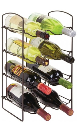 mDesign praktisches Wein- und Flaschenregal – Weinregal Metall für bis zu 8 Flaschen – freistehendes Regal für Weinflaschen oder andere Getränke – bronzefarben - B07KYX99Q7I