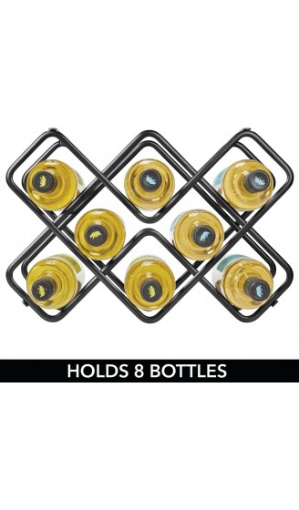 mDesign Wein- und Flaschenregal – schönes Weinregal mit drei Ebenen aus Metall für bis zu acht Flaschen – freistehendes Regal für Weinflaschen oder andere Getränke – schwarz - B07R85TZ583