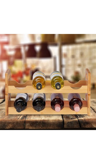 Relaxdays 10025949 Weinregal platzsparende Weinablage für 8 Flaschen quer Flaschenregal aus Bambus HBT 24 x 47 x 18 cm Natur - B07XTCDXCRX
