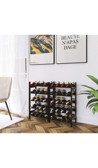 SMIBUY Bambus-Weinregal 20 Flaschen-Display-Halter 5-stöckige freistehende Lagerregale für Küche Speisekammer Keller Bar Dunkelbraun - B094NXWCSZ4