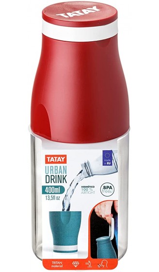 Tatay Urban Drink Trinkflasche 400 ml luftdicht aus Tritan BPA-frei bruchsicher geschmacks- und geruchsneutral spülmaschinen- und mikrowellengeeignet bordeaux - B096MS9ZTQU