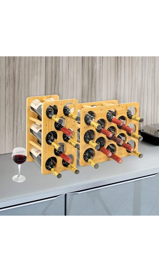 Utoplike Weinregale Arbeitsplatte Bambus Weinregal Tisch für 8 Flaschen Stabiler und langlebiger Weinflaschenhalter Ständer ohne Flaschen Weinglas Aufbewahrungsschränke - B09HTN1P9FK