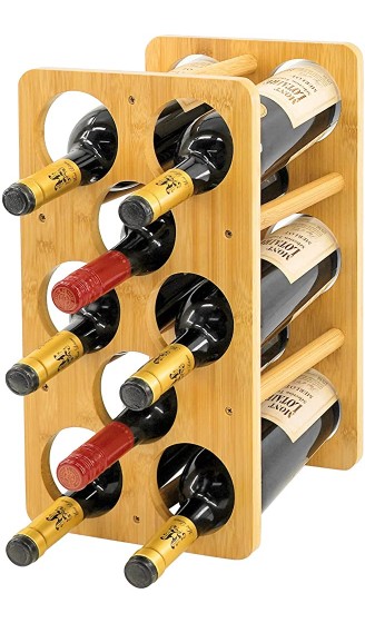 Utoplike Weinregale Arbeitsplatte Bambus Weinregal Tisch für 8 Flaschen Stabiler und langlebiger Weinflaschenhalter Ständer ohne Flaschen Weinglas Aufbewahrungsschränke - B09HTN1P9FK