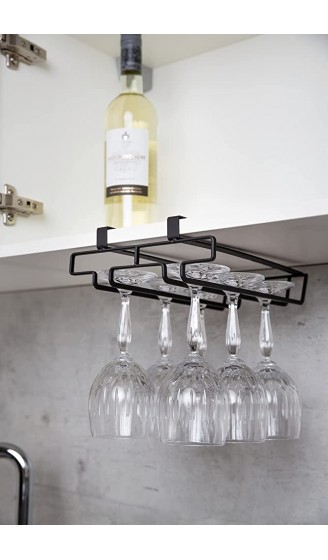 WENKO Schrankeinsatz Gläserhalter für 6 Gläser Schrankeinhänger Küche für 6 Gläser Metall 20 x 7 x 28 cm Schwarz - B07PKD6ZHNM