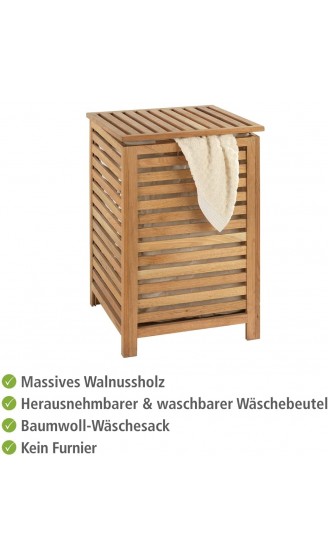 WENKO Wäschetruhe Norway Wäschesammler mit herausnehmbarem Baumwoll-Wäschesack Walnussholz Fassungsvermögen 56 L 45 x 65 x 45 cm Natur - B003IX0D6W2
