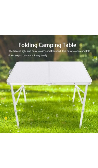 Faltbarer Klapptisch Schreibtisch Camping Outdoor Garten Picknick Aluminiumlegierung Weiß - B09CH3BGQLH