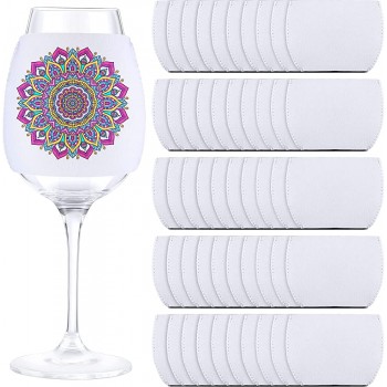 Sublimation Blanko Weinglas-Hülse Neopren Weinglas Isolierhülle Sublimation Getränkehülle für Weinglas Kaltgetränke Sublimation Ornamente Supplies 8,3 x 11,4 cm 50 Stück - B09GVL1D9JG
