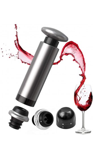 Weinsparer mit Wein Vakuumpumpe Weinverschlüsse Champagner Stopfen Folienschneider Geschenk für Weintrinker - B08DKSMJ7RH