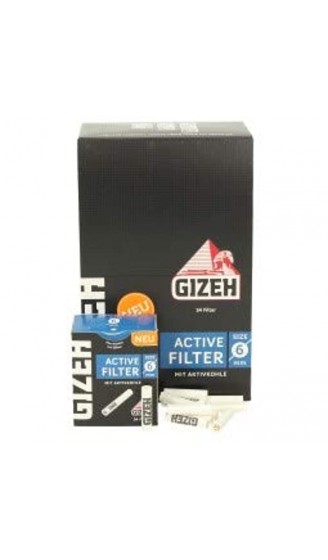 Gizeh 68 x Active Tips Slim Aktivkohlefilter 6mm 2x34er Filtertips - B07H4NPFKZS