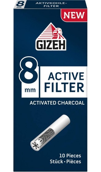 GIZEH Active Filter 8 mm Durchmesser handliches 10er-Päckchen 5 Packungen 50 Filter - B07QTL25VPM