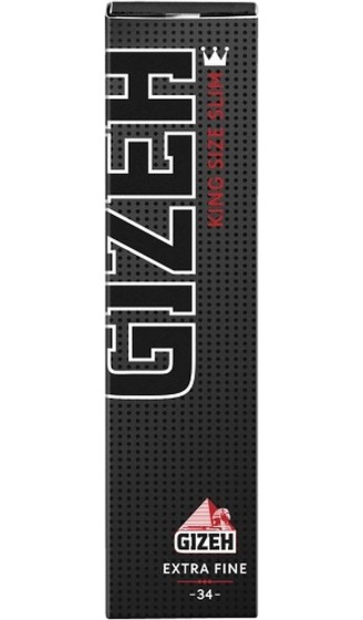 GIZEH Black Pro 25 Heftchen à 34 King Size Slim Blättchen Long Paper schwarz lang - B01BMD68A4C