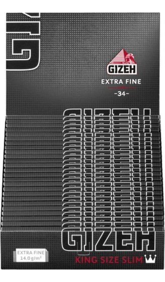 GIZEH Black Pro 25 Heftchen à 34 King Size Slim Blättchen Long Paper schwarz lang - B01BMD68A4C