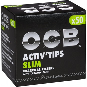 OCB ActivTips Slim 7 mm-Aktivkohlefilter mit Keramikkappen-5 x 50 Stück Silber smal - B07G2FT7LV5