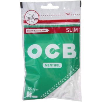 OCB Vertriebs GmbH OCB Menthol Slim Filter 6 mm-9600-10 Beutel a 120 Stück grün M - B072236DSYW