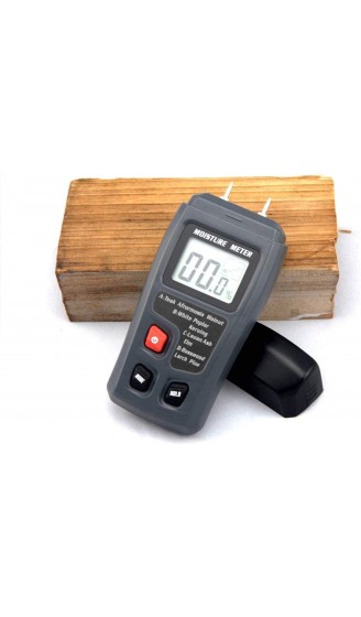 0-99,9% Zwei Pins Digitalholz Feuchtigkeitszähler Holz Luftfeuchtigkeit Tester Hygrometer Holzdämmerungsdetektor Große LCD-Anzeige - B09TZN52M34
