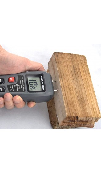 0-99,9% Zwei Pins Digitalholz Feuchtigkeitszähler Holz Luftfeuchtigkeit Tester Hygrometer Holzdämmerungsdetektor Große LCD-Anzeige - B09TZN52M34