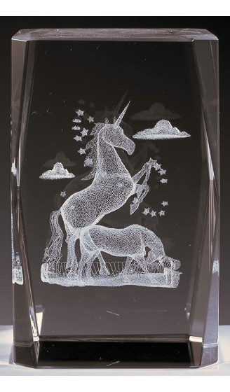 AIE 3D-Lasergravierte Kristalldekoration für Zuhause Einhorn AAA1502 7,6 cm hoch - B01K80DG1QF