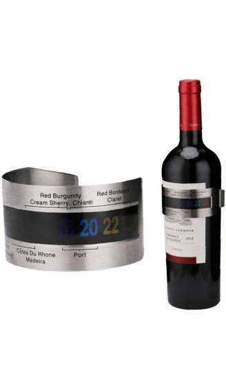 Bontand Wein-Armband Thermometer Edelstahl Rotwein Temperatursensor Weinflasche Thermometer Messwerkzeuge - B082PX39BJ3